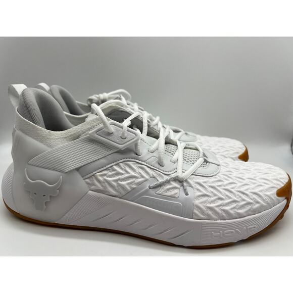 Under Armour Project Rock 6 White Training Shoe 3026534-100 Men's Size 14 - Picture 1 of 12